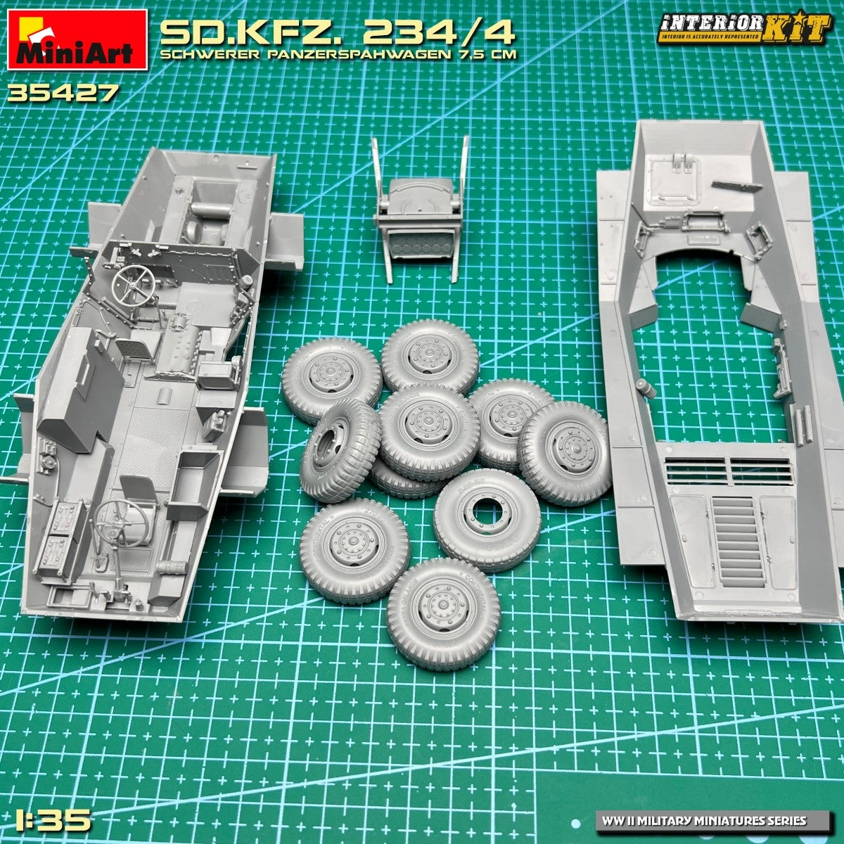 MiniArt 35427 Sd.Kfz. 234/4 SCHWERER PANZERSPÄHWAGEN 7,5 cm. INTERIOR KIT 1/35 – zdjęcie 6