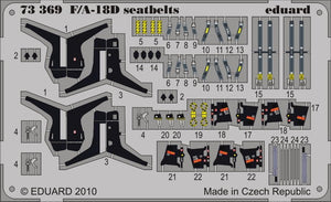 Eduard 73369 F/A-18D seatbelts Photo etched set for ACADEMY 1/72