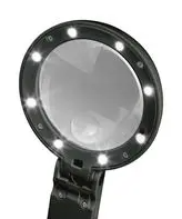 Lightcraft LC1950 Foldable LED Magnifier with Inbuilt Stand / Szkło powiększające LED, składane, USB, powiększenie 5x – zdjęcie 2