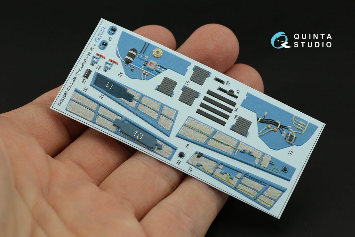 Quinta Studio QD32095 Su-30SM 3D-Printed &amp;amp; coloured Interior on decal paper (conversion for Trumpeter Su-30MKK ) 1/32 – zdjęcie 6