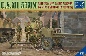 Riich Models RV35019 US M1 57mm Anti-Tank Gun (Early Version) on M1A3 Carriage (5 Figures) 1/35