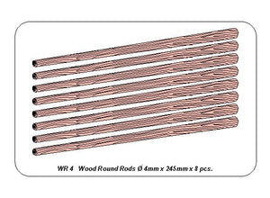 Aber WR4 Pręty drewniane 4mm długość 250mm x 8 szt. – zdjęcie 3