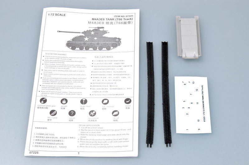 Trumpeter 07225 M4A3E8 TANK (T66 Track) 1/72 – zdjęcie 4