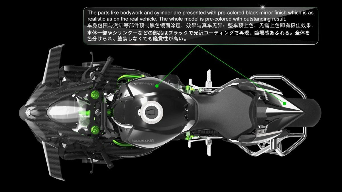 Meng Model MT-001S Kawasaki Ninja H2R (Pre-colored Edition) 1/9 – zdjęcie 4