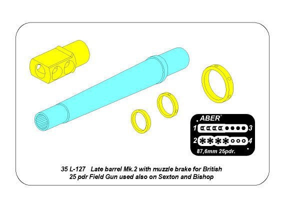 Aber 35L-127 Late barrel MK2 with muzzle brake to British 25 pdr 1/35 – zdjęcie 7