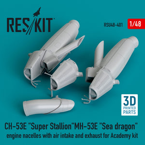 RESKIT RSU48-0401 CH-53E &amp;quot;Super Stallion&amp;quot;, MH-53E &amp;quot;Sea dragon&amp;quot; engine nacelles with air intake and exhaust for Academy kit (3D printed) 1/48 – zdjęcie 2