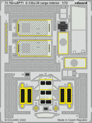 Eduard 73762 C-130J-30 cargo interior ZVEZDA 1/72