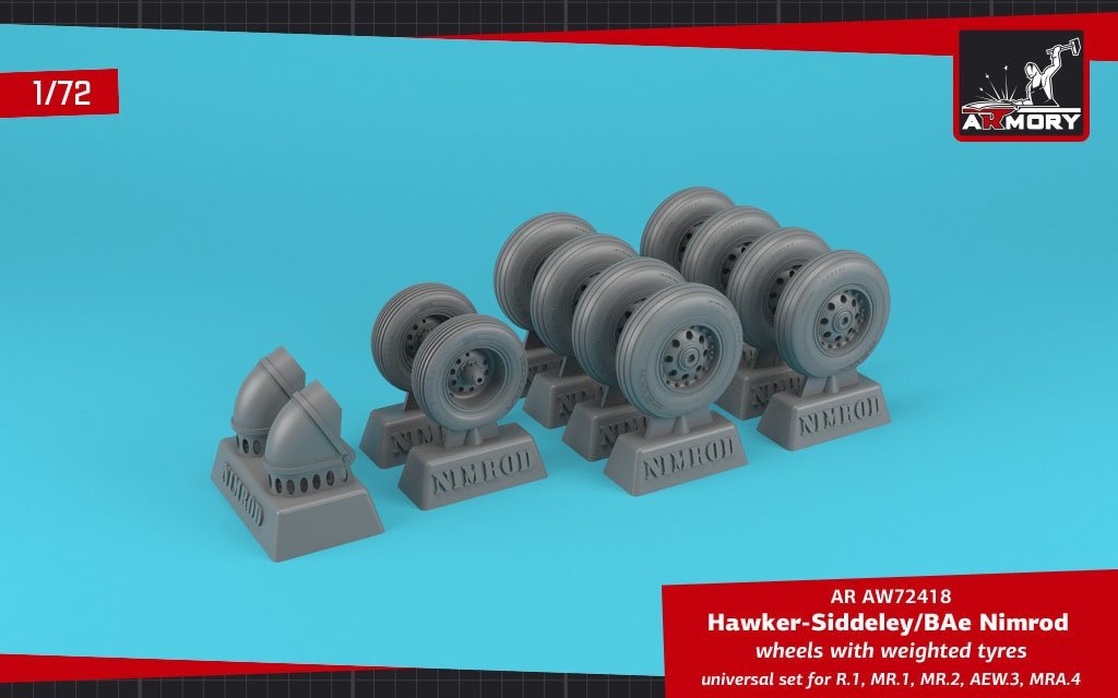 Armory Models AW72418 BAe Nimrod wheels w/ weighted tires 1/72 – zdjęcie 2