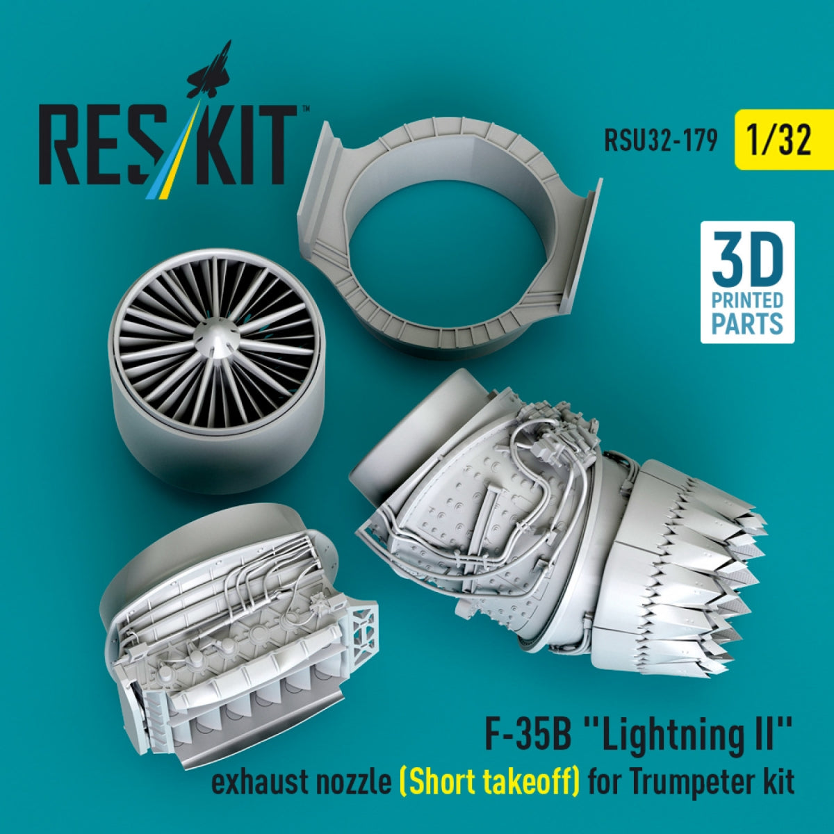 RESKIT RSU32-0179 F-35B &amp;quot;Lightning II&amp;quot; exhaust nozzle (Short takeoff) for Trumpeter kit (3D printed) 1/32 – zdjęcie 4