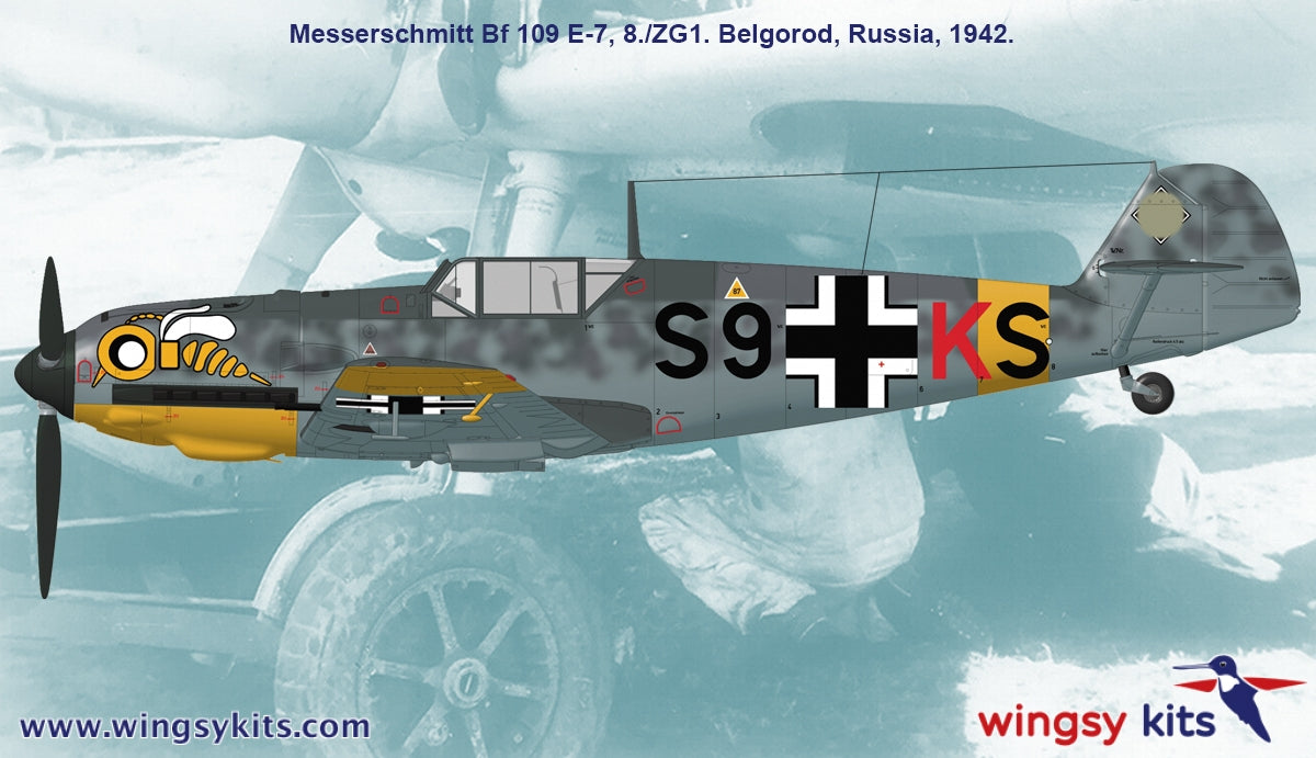 Wingsy Kits D5-11 German WWII Fighter MESSERSCHMITT Bf 109 E-7 1/48 – zdjęcie 3