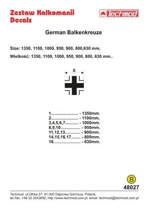 Techmod 48027 - German Luftwaffe Balkenkreuze 1/48 – image 2