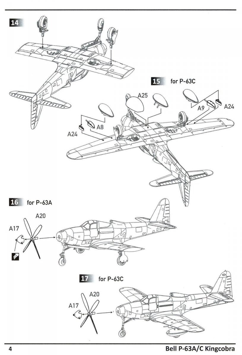 Dora Wings 14401 BELL P-63A P-63C KINGCOBRA Fighter DOUBLE KIT 1/144 – zdjęcie 4