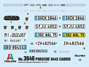 Italeri 3646 PORSCHE 944 S Cabrio 1/24 – zdjęcie 3