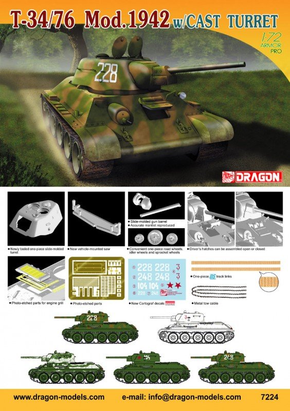 Dragon 7224 T-34/76 Mod.1942 1/72 – zdjęcie 2