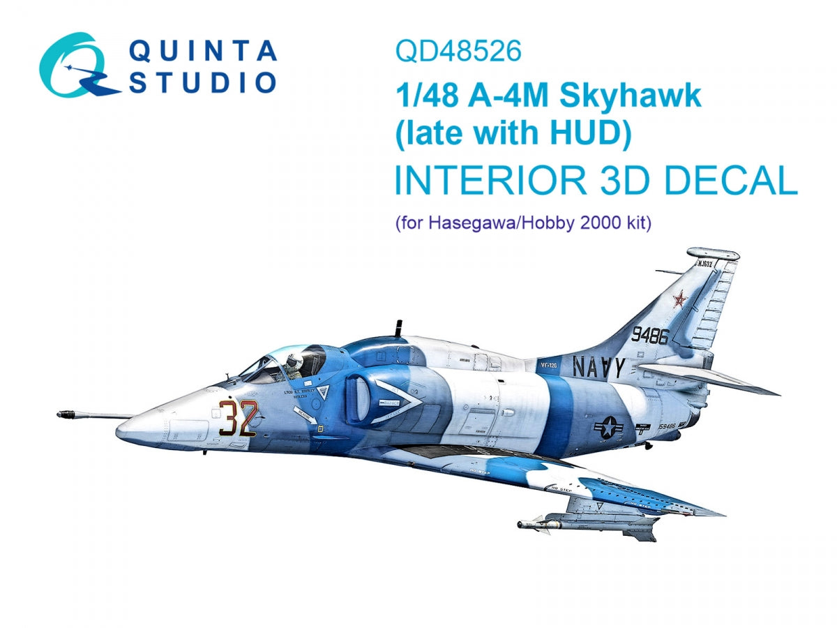 Quinta Studio QD48526 A-4M late 3D-Printed & coloured Interior on decal paper (Hasegawa/Hobby2000) 1/48