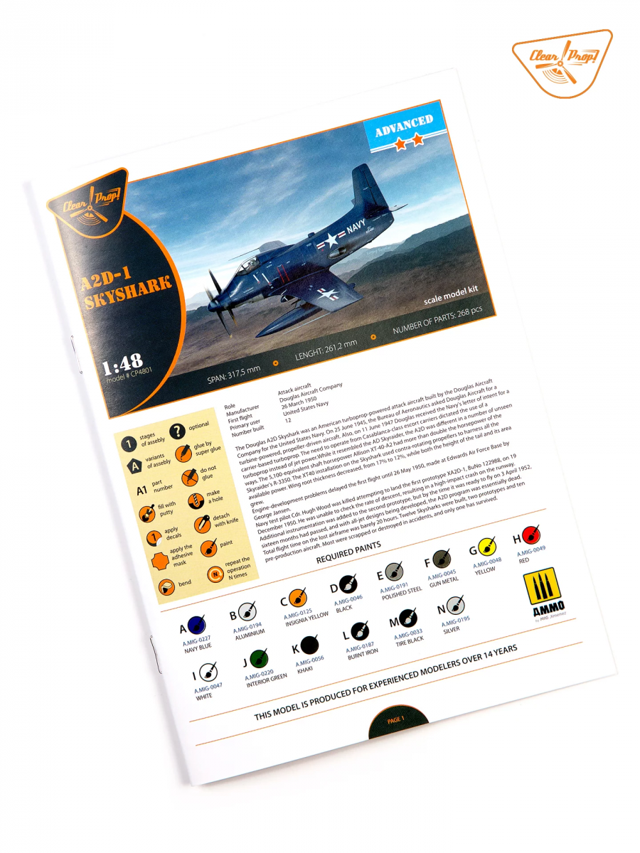 Clear Prop! CP4801 A2D-1 Skyshark ADVANCED KIT 1/48 – zdjęcie 6