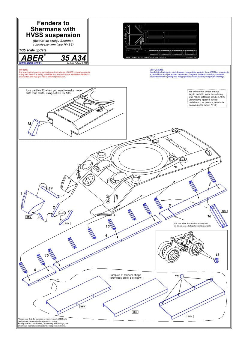 Aber 35A034 Fenders for erf with HVSS suspension (1/35) – image 4