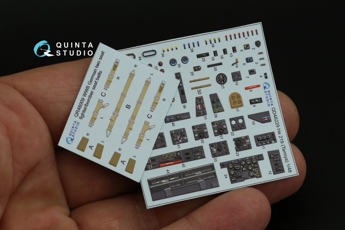 Quinta Studio QD48229 He 219 3D-Printed &amp;amp; coloured Interior on decal paper (Tamiya) 1/48 – zdjęcie 12