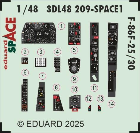 Eduard 3DL48209 F-86F-25/30 SPACE Airfix 1/48 – zdjęcie 3