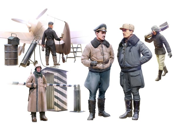 ICM 48086 Pilotes et personnel au sol de la Luftwaffe allemande en uniforme d'hiver (1/48)