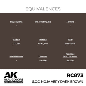 AK Interactive RC873 S.C.C. No.1A Very Dark Brown 17 ml – zdjęcie 3