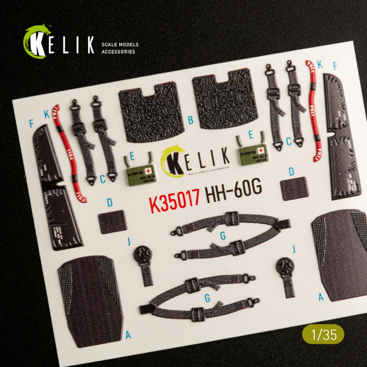 KELIK K35017 HH-60G PAVE HAWK INTERIOR 3D DECALS FOR KITTY HAWK KIT 1/35 – image 4