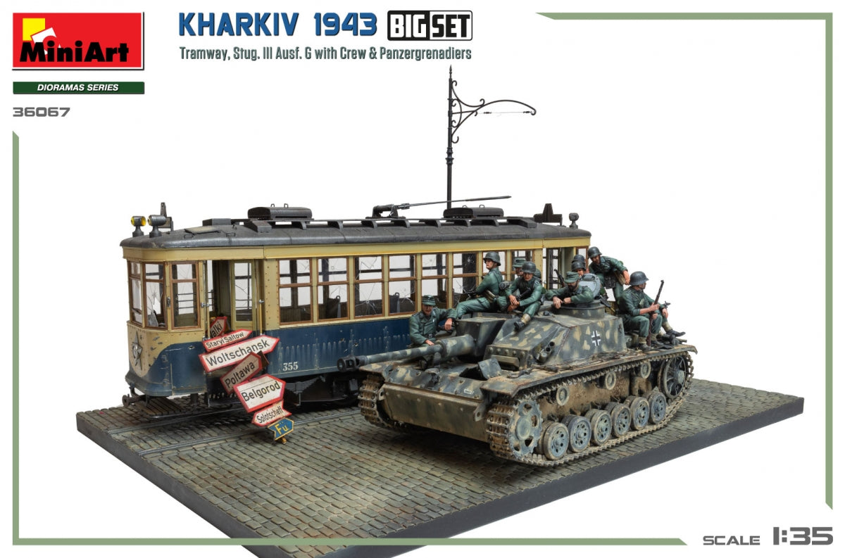 Miniart 36067 Kharkiv 1943: Tram &amp;amp; Stug. III Ausf. G w/Crew. BIG SET 1/35 – zdjęcie 4