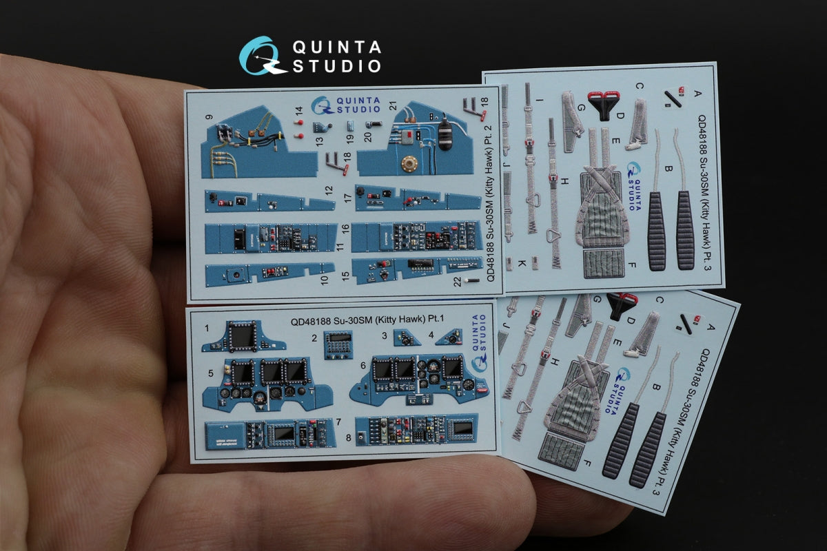 Quinta Studio QD48188 Su-30SM 3D-Printed colored Interior on decal paper (for KittyHawk kit) 1/48 – image 2