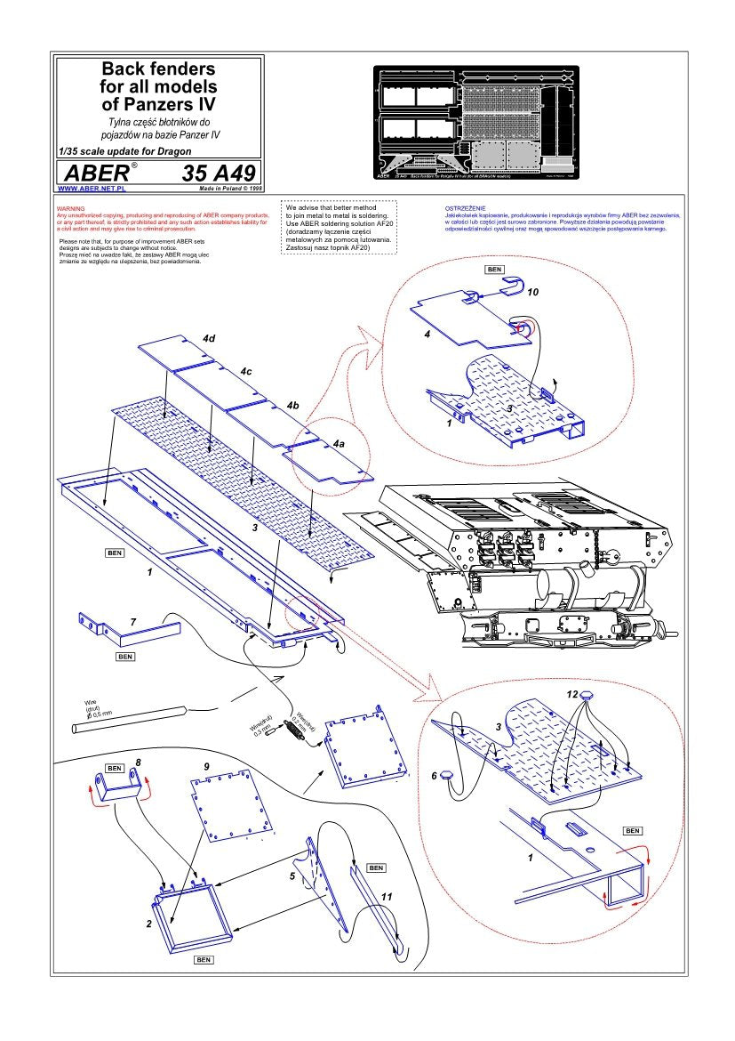 Aber 35A049 Rear fender section for Panzer IV-based vehicles (DRA) (1/35) – image 4