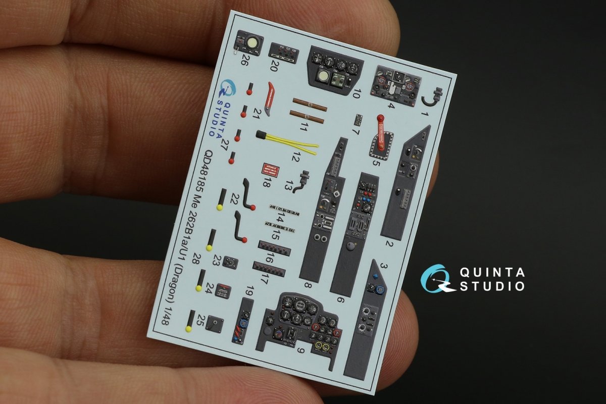 Quinta Studio QD48185 Me 262B-1a/U1 3D-Printed &amp;amp; coloured Interior on decal paper (for Dragon ) 1/48 – Bild 4
