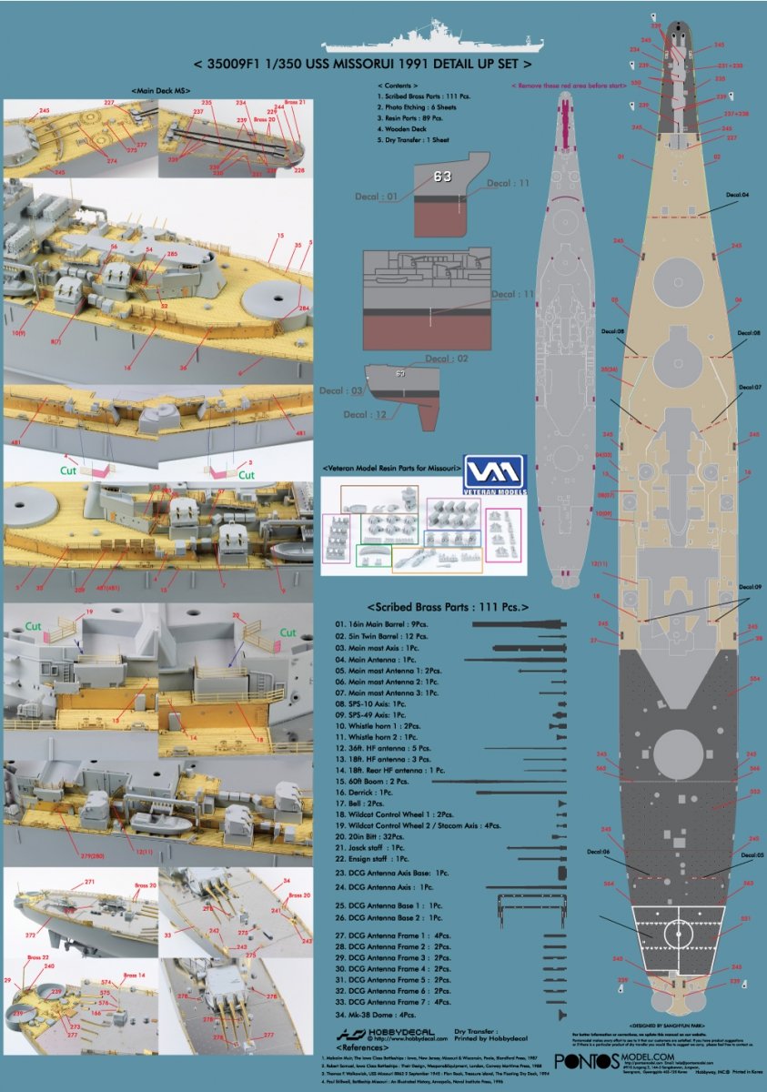 Pontos 35009F1 USS BB-63 Missouri 1991 Kit de détails (1/350) – image 2