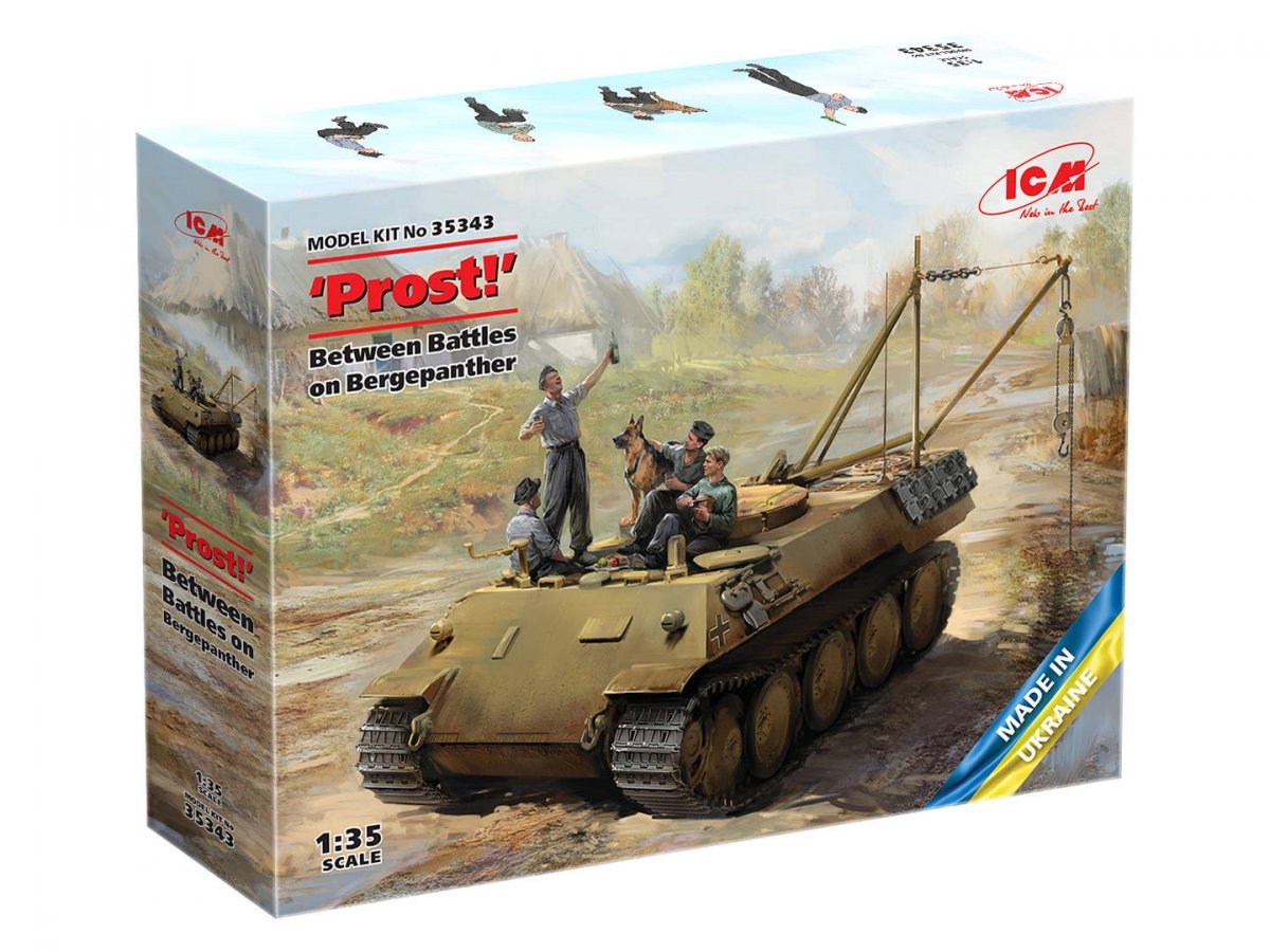 ICM 35343 Prost! Between Battles on Bergepanther WWII German Tankmen with Bergepanther 1/35 – image 2
