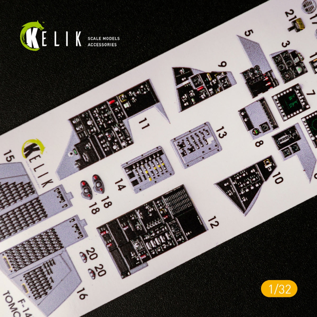 KELIK K32014 F-14D SUPER TOMCAT - INTERIOR 3D DECAL FOR TRUMPETER KIT 1/32 – image 3