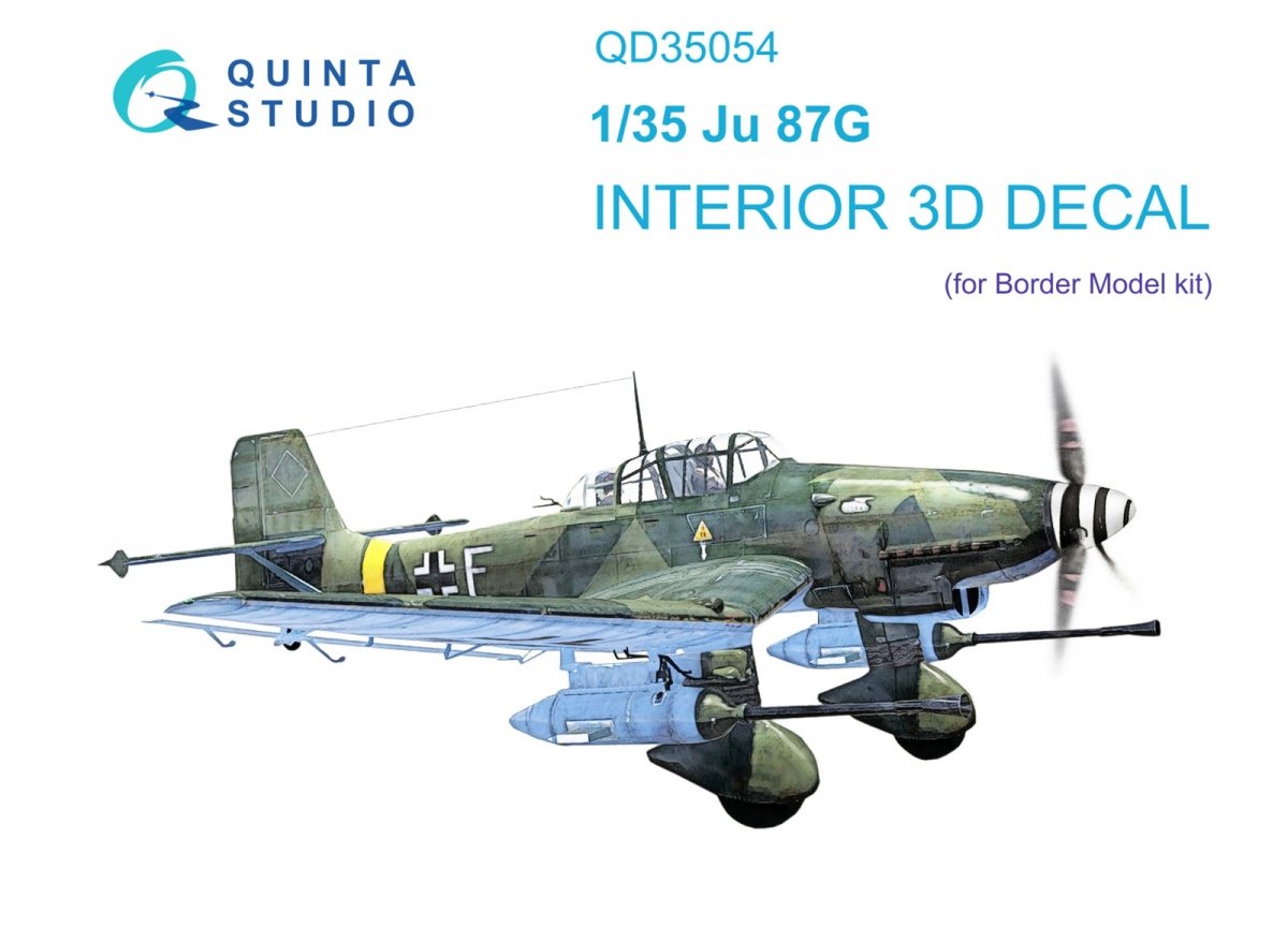 Quinta Studio QD35054 Ju 87G 3D-Printed &amp;amp; coloured Interior on decal paper ( Border Model ) 1/35