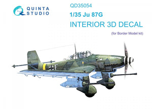 Quinta Studio QD35054 Ju 87G 3D-Printed &amp;amp; coloured Interior on decal paper ( Border Model ) 1/35