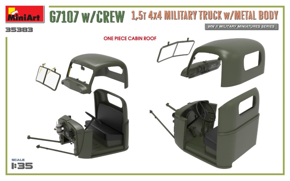 MiniArt 35383 G7107 w/CREW 1.5t 4X4 CARGO TRUCK w/METAL BODY 1/35 – image 8