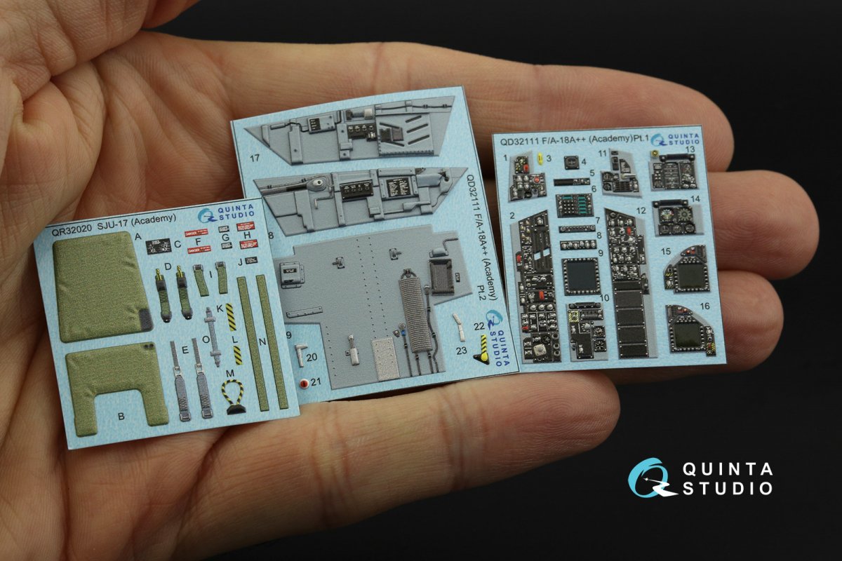 Quinta Studio QD32111 F/A-18A++ 3D-Printed &amp;amp; coloured Interior on decal paper (Academy) 1/32 – zdjęcie 2