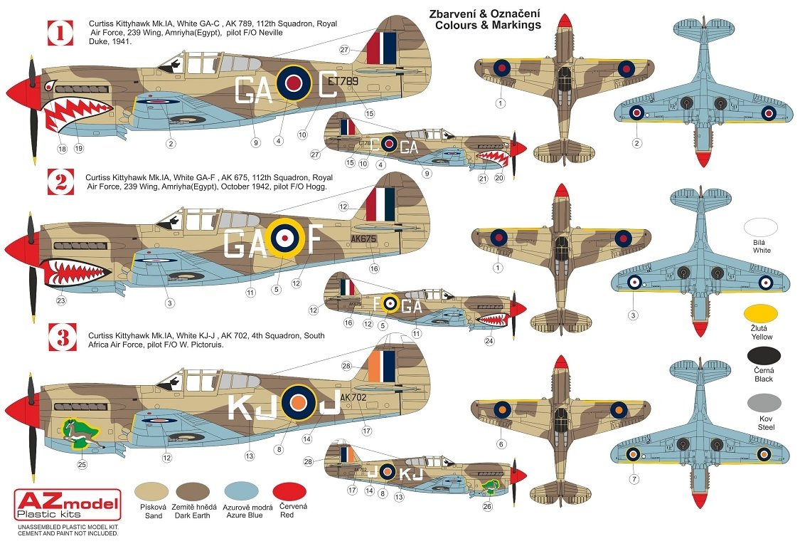 AZ Model AZ7693 Kittyhawk Mk.Ia „RAF/SAAF“ 1/72 – zdjęcie 2