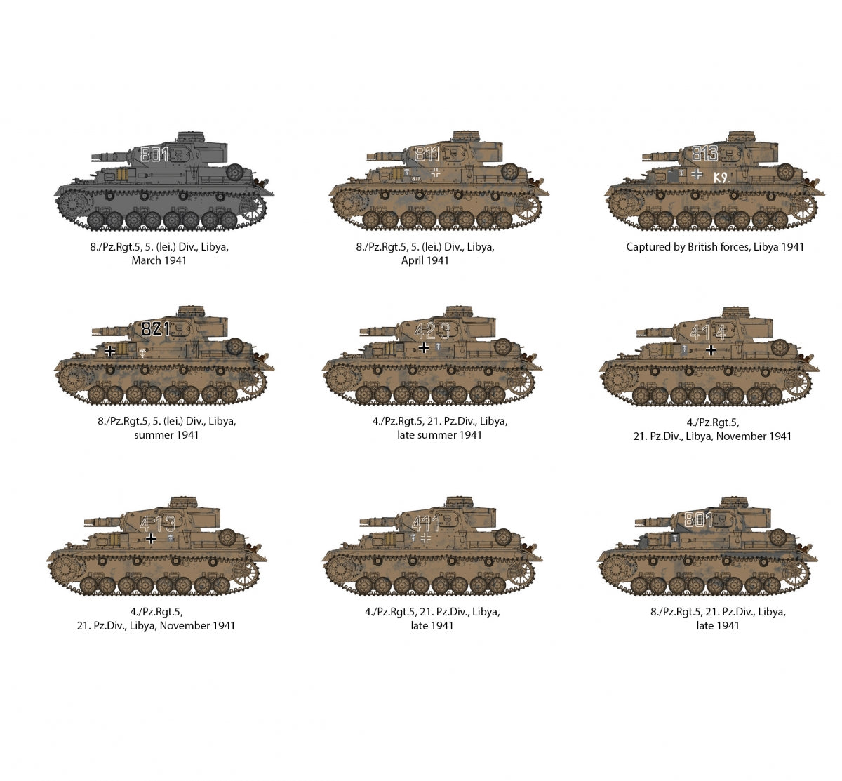AK Interactive AK35504-B PZ.KPFW.IV AUSF.D AFRIKA KORPS + 5 FIGURES GERMAN TANK CREW AFRIKA KORPS 1/35 – zdjęcie 19