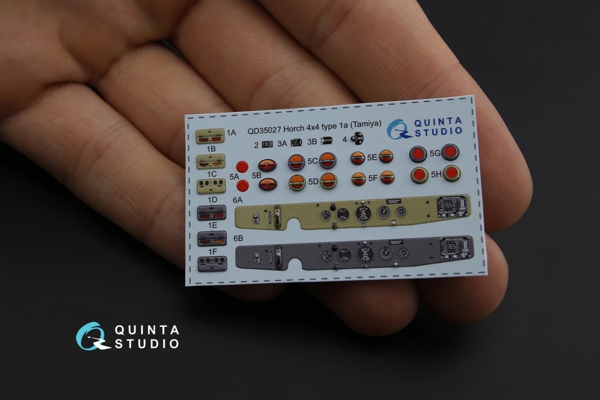 Quinta Studio QD35027 Horch 4X4 type 1a 3D-Printed &amp;amp; coloured Interior on decal paper (for Tamiya kit) 1/35 – zdjęcie 2