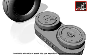 Armory Models AW32006 Mikoyan MiG-29A/B/UB Fulcrum wheels, early, weighted 1/32 – Bild 3