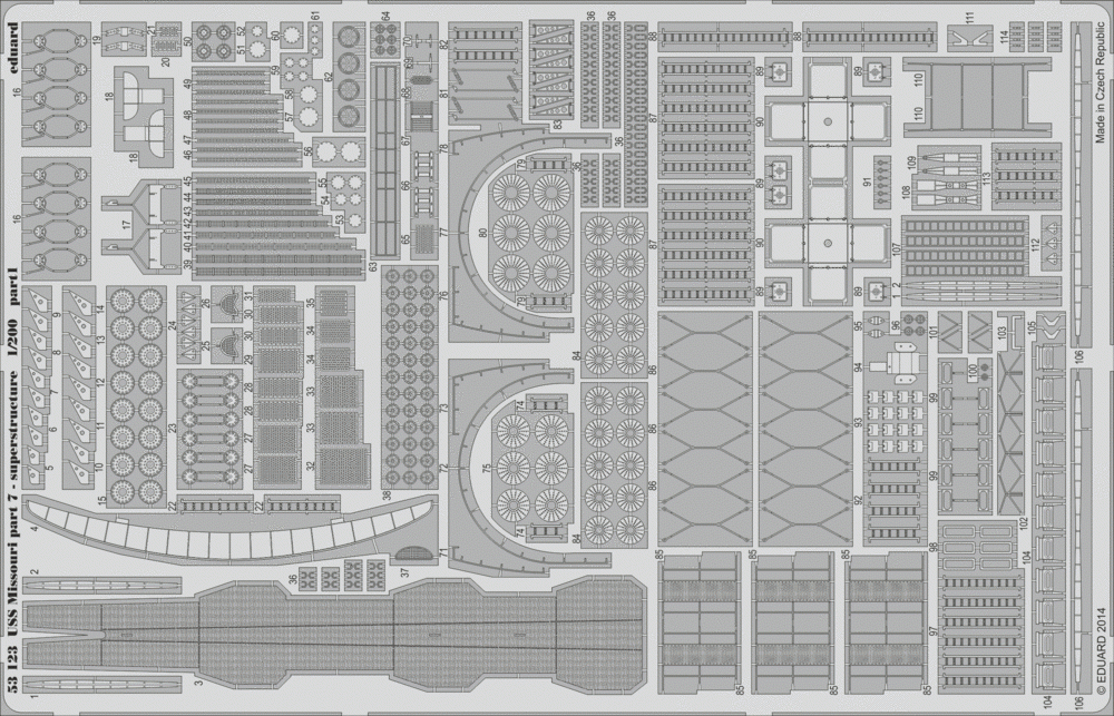 Eduard 53123 USS Missouri part 7 - superstructure TRUMPETER 1/200 – zdjęcie 2