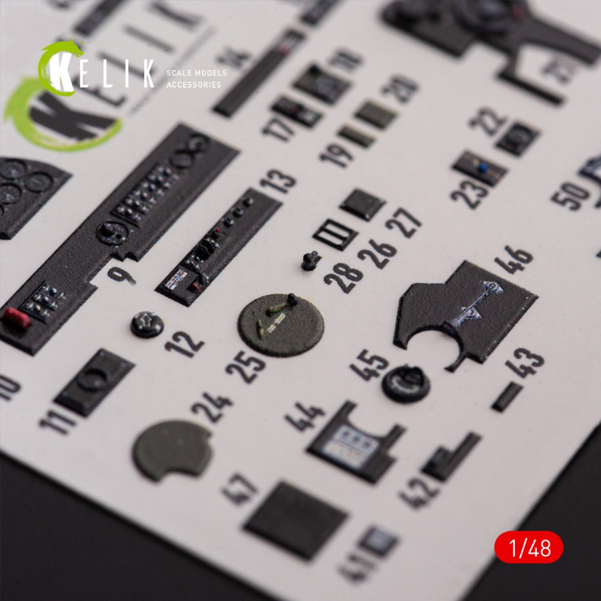 KELIK K48108 P-38F &amp;quot;Lightning&amp;quot; - interior 3D decals for Academy kit 1/48 – immagine 3