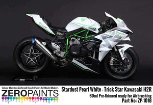 Zero Paints ZP-1018 Trick Star Kawasaki H2R Stardust Pearl White Paint 60ml – image 2