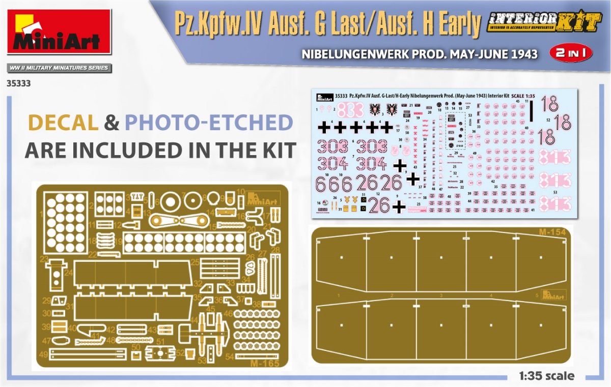 MiniArt 35333 Pz.Kpfw.IV Ausf. G Last/Ausf. H Early. NIBELUNGENWERK PROD. MAY-JUNE 1943. 2 IN 1 INTERIOR KIT 1/35 – zdjęcie 7