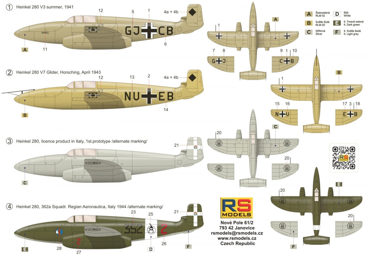 RS Models 92290 Heinkel He-280 V-3 1/72 – zdjęcie 2
