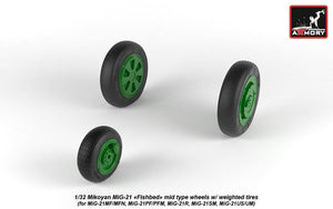 Armory Models AW32010 Mikoyan MiG-21 Fishbed wheels w/ weighted tires, mid 1/32 – zdjęcie 3