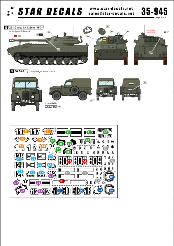 Star Decals 35-945 Post U.S.S.R. AFVs 1 1/35 – zdjęcie 2
