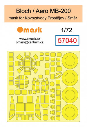 Omask 57040 Bloch / Aero MB-200 mask (for Kovozavody Prostejov / Smer) 1/72
