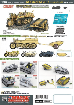 Freedom 16002 GERMAN SD.KFZ.2 KETTENKRAFTRAD &amp;amp; SD.KFZ.302 GOLIATH DEMOLITION VEHICLE 1/16 – image 2